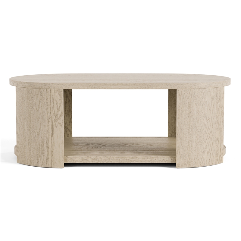Furniture of America Kurick 3-Piece Wood Oval Cocktail Table Set in Oak