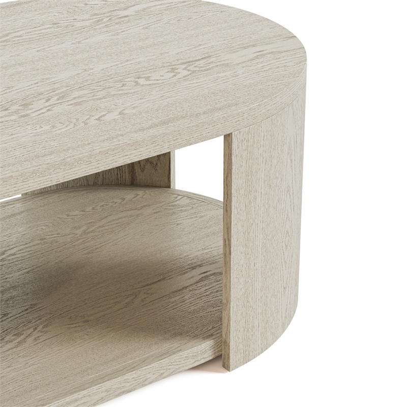 Furniture of America Kurick 2-Piece Wood Oval Cocktail Table Set in Oak