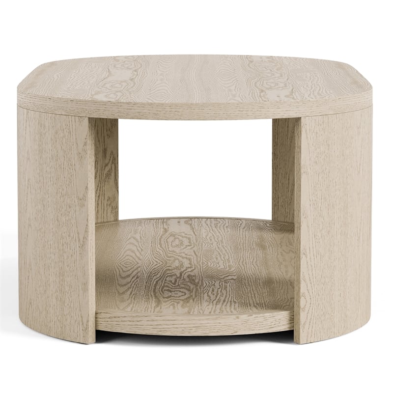 Furniture of America Kurick 2-Piece Wood Oval Cocktail Table Set in Oak