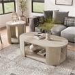 Furniture of America Kurick 2-Piece Wood Oval Cocktail Table Set in Oak