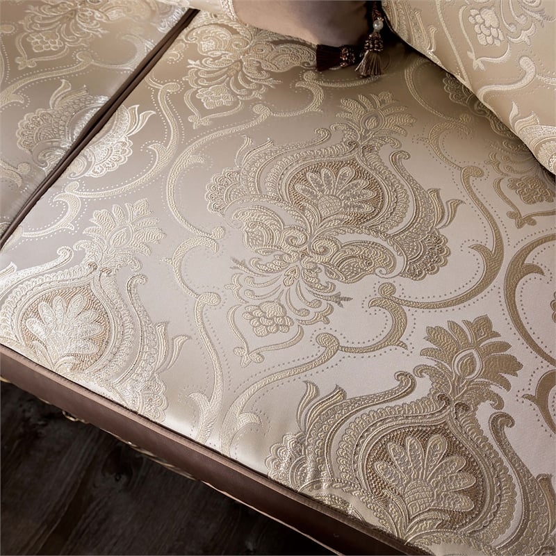 Furniture of America Haggen Velvet Tufted and Nailhead Sofa in Brown