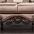 Furniture of America Haggen Velvet Tufted and Nailhead Sofa in Brown