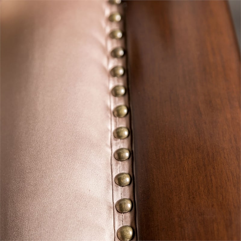 Furniture of America Haggen Velvet Tufted and Nailhead Sofa in Brown
