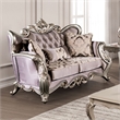 Furniture of America Haggen Velvet Tufted and Nailhead Loveseat in Purple