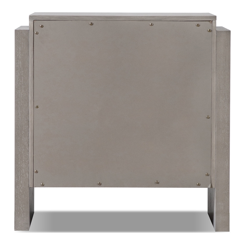 Furniture of America Yasgard 2-Drawer Solid Wood Nightstand in Gray