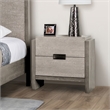 Furniture of America Yasgard 2-Drawer Solid Wood Nightstand in Gray