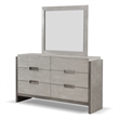 FOA Yasgard 6pc Gray Wood Bed Set - Queen+2 Nightstands+Chest+Dresser+Mirror
