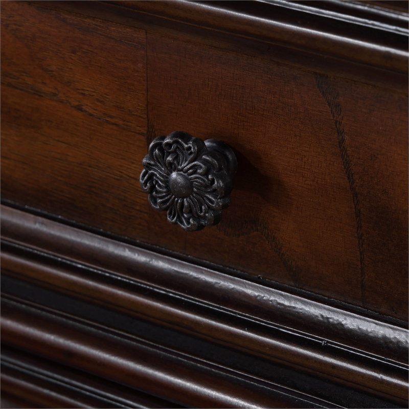 Furniture of America Elloise 5-Drawer Solid Wood Chest in Dark Cherry