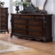 Furniture of America Elloise 9-Drawer Solid Wood Dresser in Dark Cherry