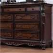FOA Elloise 2-Piece 9-Drawer Solid Wood Dresser and Mirror Set in Dark Cherry
