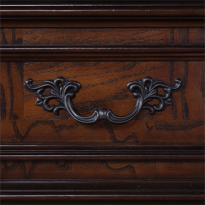 FOA Elloise 2-Piece 9-Drawer Solid Wood Dresser and Mirror Set in Dark Cherry