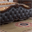 Furniture of America Elloise Tufted Faux Leather Eastern King Bed in Dark Cherry