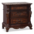 Furniture of America Elloise 3-Drawer Solid Wood Nightstand in Dark Cherry