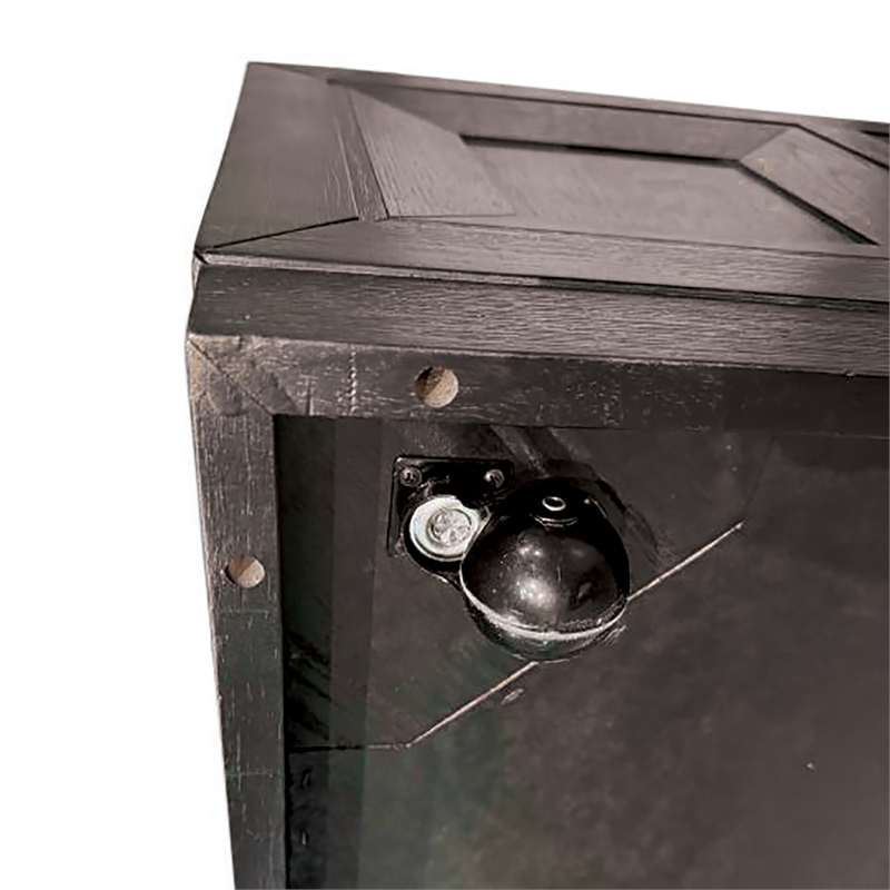 Furniture of America Ulan Wood Coffee Table with Casters in Weathered Black