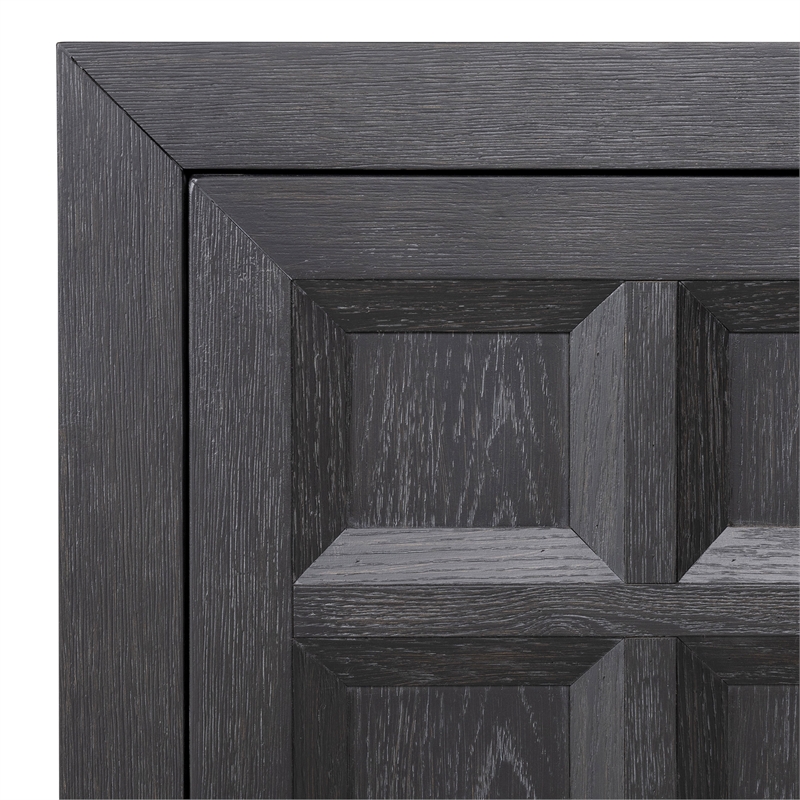 Furniture of America Ulan Wood 2-Drawer TV Stand with Shelves in Weathered Black