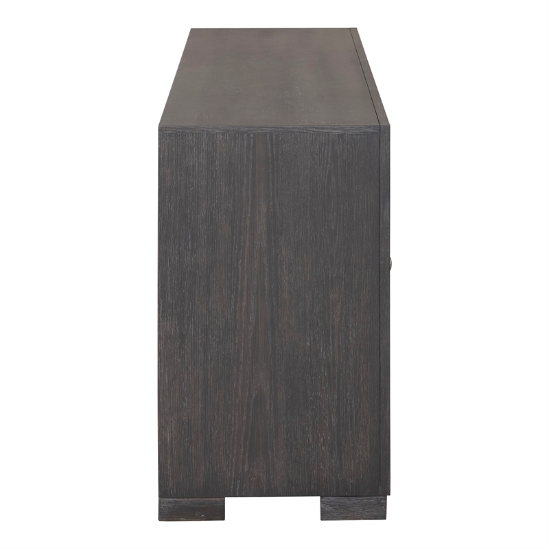 Furniture of America Ulan Wood 2-Drawer TV Stand with Shelves in Weathered Black