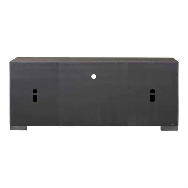 Furniture of America Ulan Wood 2-Drawer TV Stand with Shelves in Weathered Black
