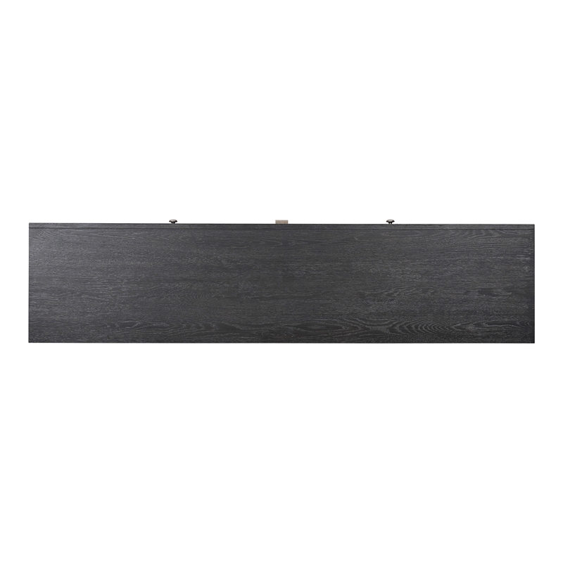 Furniture of America Ulan Wood 2-Drawer TV Stand with Shelves in Weathered Black
