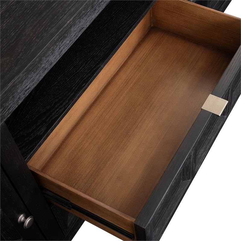Furniture of America Ulan Wood 2-Drawer TV Stand with Shelves in Weathered Black