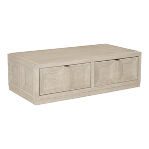 Furniture of America Ulan Wood Coffee Table with Casters in Tawny Brown