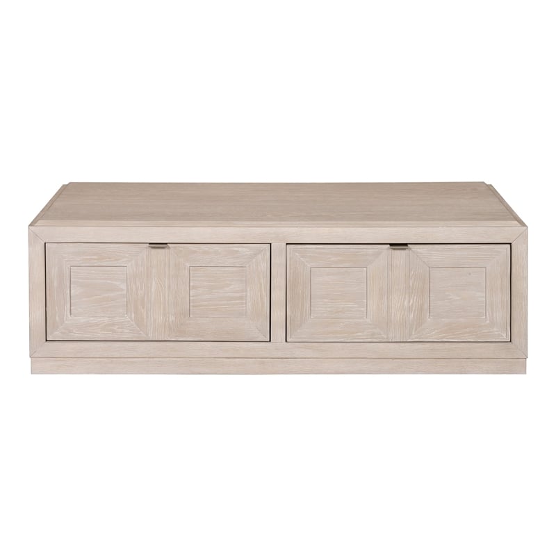 Furniture of America Ulan Wood Coffee Table with Casters in Tawny Brown