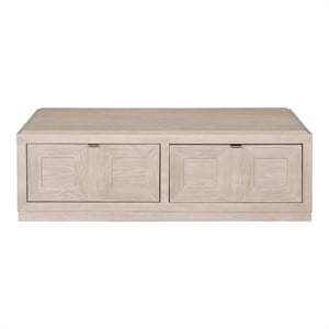 Furniture of America Ulan Wood Coffee Table with Casters in Tawny Brown