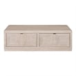 Furniture of America Ulan Wood Coffee Table with Casters in Tawny Brown