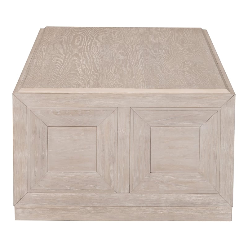 Furniture of America Ulan Wood Coffee Table with Casters in Tawny Brown