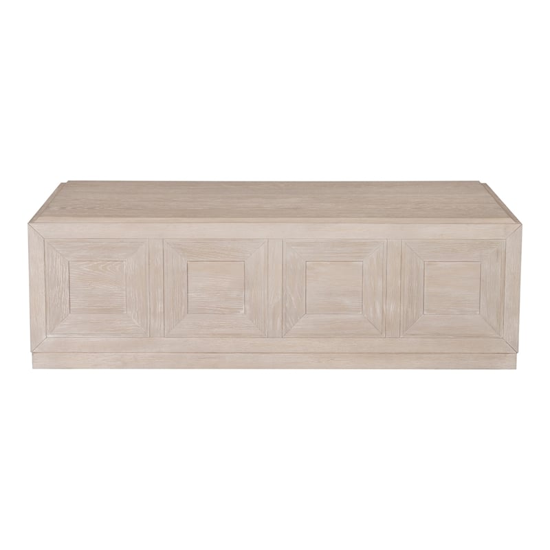 Furniture of America Ulan Wood Coffee Table with Casters in Tawny Brown