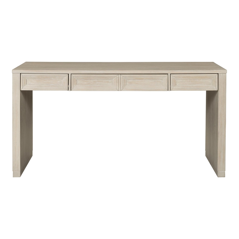 Furniture of America Ulan Wood Writing Desk with Drawers in Tawny Brown