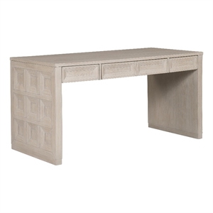 Furniture of America Ulan Wood Writing Desk with Drawers in Tawny Brown