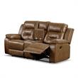 Furniture of America Ranshell 2-Piece Faux Leather Sofa Set in Brown