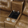 Furniture of America Ranshell 2-Piece Faux Leather Sofa Set in Brown