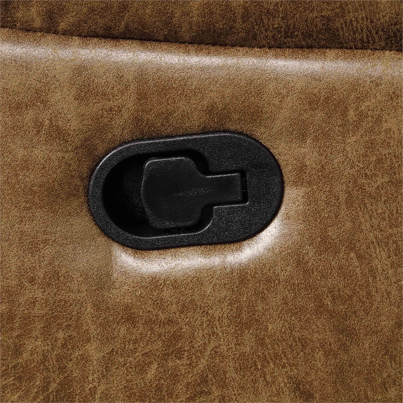 Furniture of America Ranshell Faux Leather Recliner in Brown