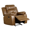 Furniture of America Ranshell Faux Leather Recliner in Brown