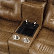 Furniture of America Ranshell Faux Leather Storage Loveseat with USBs in Brown