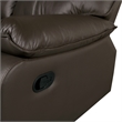Furniture of America Jenn Leather Upholstered Reclining Sofa in Brown