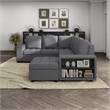 Furniture of America Plemith Fabric Storage Sectional with USBs in Dark Gray