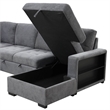 Furniture of America Plemith Fabric Storage Sectional with USBs in Dark Gray