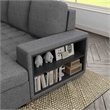 Furniture of America Plemith Fabric Storage Sectional with USBs in Dark Gray
