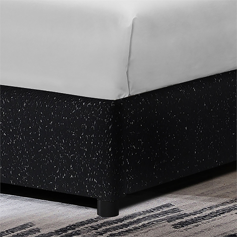 Furniture of America Garret Upholstered Boucle Fabric Eastern King Bed in Black