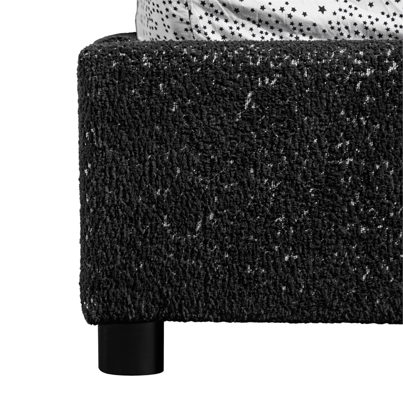 Furniture of America Garret Upholstered Boucle Fabric Queen Bed in Black