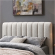 Furniture of America Garret Upholstered Boucle Fabric Eastern King Bed in White