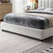 Furniture of America Garret Upholstered Boucle Fabric Eastern King Bed in White