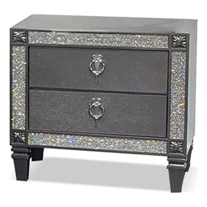 Furniture of America Galantt 2-Drawer Solid Wood Nightstand in Gray