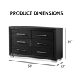 Furniture of America Loomier 6-Drawer Solid Wood Dresser in Black