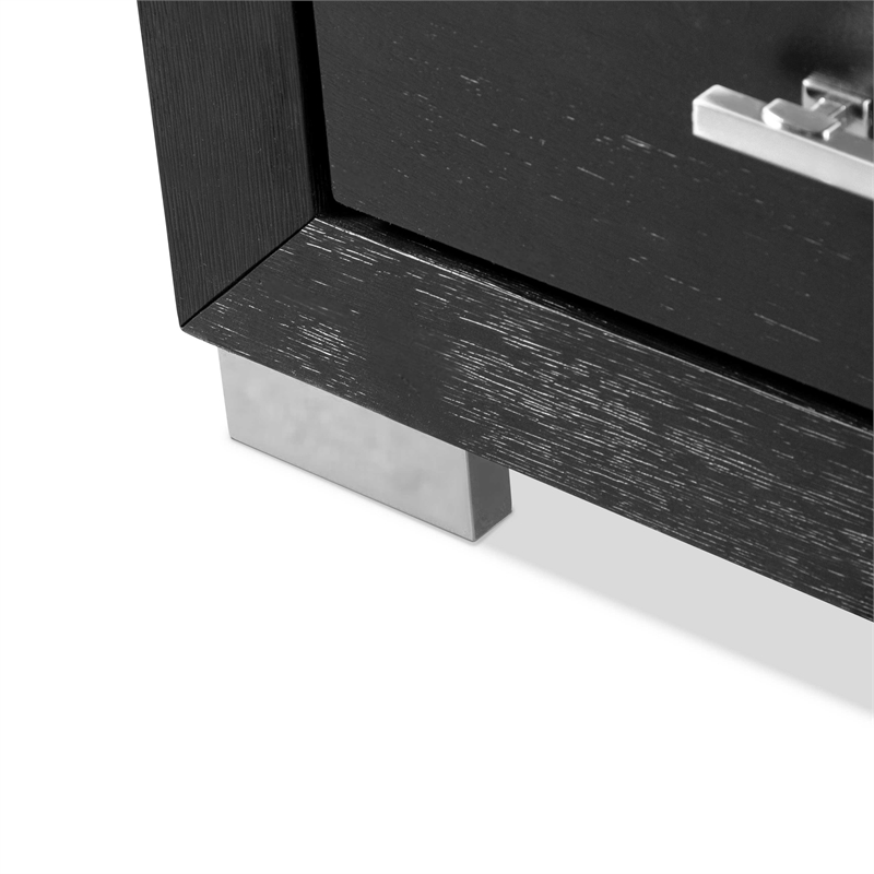 FOA Loomier 2-Piece 6-Drawer Solid Wood Dresser and Mirror Set in Black