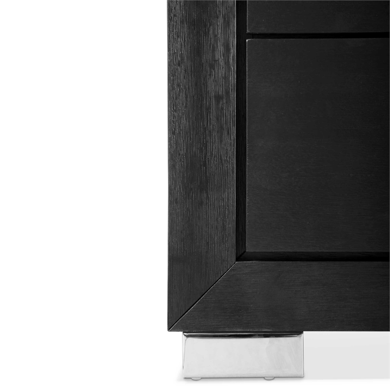 FOA Loomier 2-Piece 6-Drawer Solid Wood Dresser and Mirror Set in Black