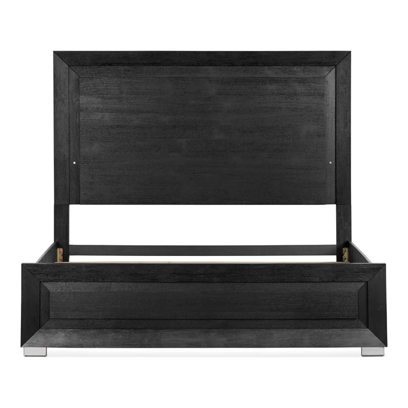 Furniture of America Loomier LED Headboard Solid Wood Eastern King Bed in Black