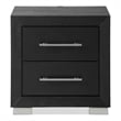 Furniture of America Loomier 2-Drawer Solid Wood Nightstand with USBs in Black